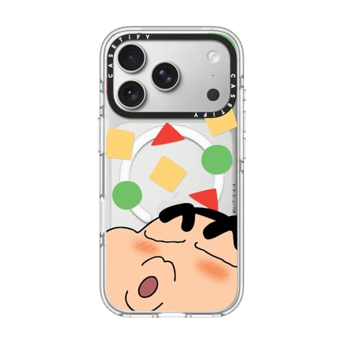 CASETiFY �C���p�N�g �N���A iPhone 17 Pro �P�[�X [���ϖh�~/�N���A ����/MagSafe�Ή�/Crayon Shin-chan Co-Lab] - Crayon Shinchan Face Case - Kiss