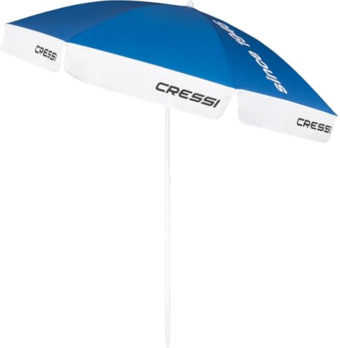 Cressi Sunshell Umbrella Parasol Pro Blue/White/Black - Leichter und Tragbarer Sonnenschirm für den Außenbereich, zum Schutz vor Sonne und Wetter, Blau/Weiß/Schwarz, Ø 220cm