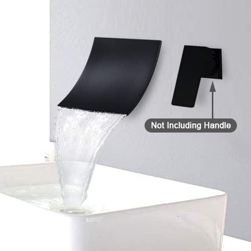 AZOS Tub Spout Faucet Black Wall Waterfall High Flow Filler Bath Spa