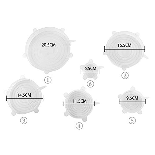 Kiboule 6 peças reutilizáveis tampas elásticas de silicone embrulhar tigela tampa de vedação cozinha