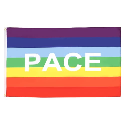 BANDIERA ARCOBALENO PACE 90x60cm - BANDIERA PACE - RAINBOW FLAG 60 x 90 cm - AZ FLAG