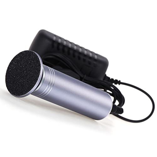 Améliorée Râpe Electrique Anti-Callosités pour Les Pieds, Réglable à Plusieurs Vitesses, Pédicure Electrique avec Pads Remplaçables pour Enlever les Peaux Mortes Craquelées ou Dures des Pieds (Gris)