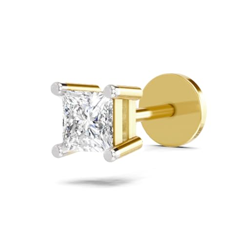 Image of Sparkles Lab Grown Diamond 0.03 Carat - 0.50 Carat Round Shape Solitaire Diamond Nose Pin for Women | 14K Gold IGI Certified FG VS Quality