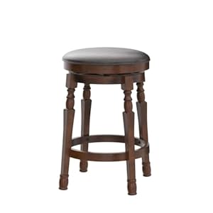ERGOMASTER Bar Stools Set of 2 Swivel Barstools 24 Inch Counter Height Bar Stools Backless Sturdy Solid Wood Chairs with Soft Faux Leather Seat, Easy Assemble for Kitchen Pub Home Cafe (Walnut) ERGOMASTER Bar Stools Set of 2 Swivel Barstools 24 Inch Counter Height Bar Stools Backless Sturdy Solid Wood Chairs with Soft Faux Leather Seat Easy Assemble for Kitchen Pub Home Cafe Walnut