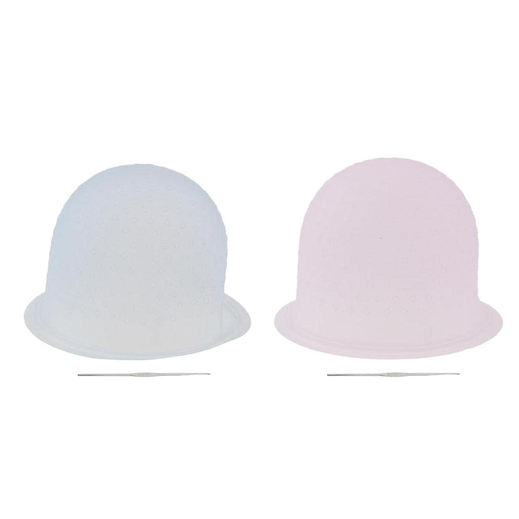 Professional 2 Pairs Reusable Salon Hair Highing Dye Frosting Hat with Metal Hooks - and Easy to Use - Perfect for DIY Hair Coloring - for Salon and Home Use