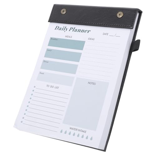 Cuaderno diseño simple negro A5 de papel planificador diario portátil
