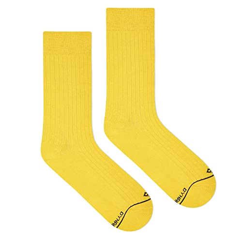 Image of DYNAMOCKS Men's and Women's Combed Cotton Crew Length Socks (Pack of 1, Multicolour) (Size UK 7-12)