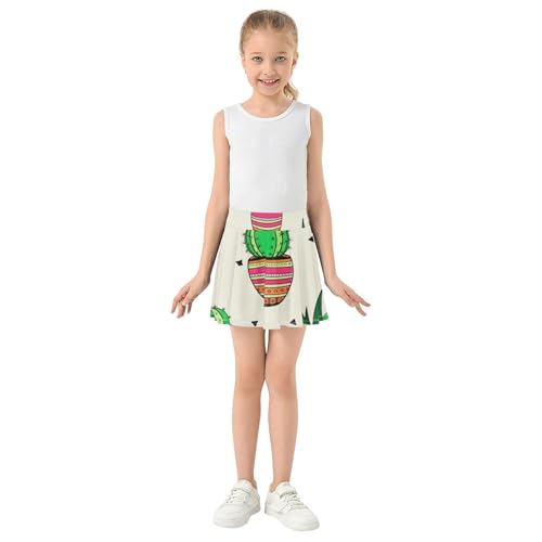 Joisal Athletic Shorts Girls Skorts Tennis Skirts Kids Uniform Teen Skirt Potted Cactus Succulent Plants 3t3