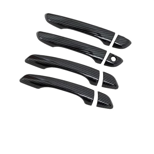 Cubierta de manija de coche efecto carbono: embellecedor resistente para Peugeot 208 P21