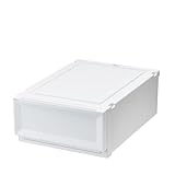 【Amazon.co.jp限定】天馬 収納ボックス フィッツケースアドバンス 幅40×奥行55×高さ20cm クローゼット 収納ケース たわみにくい 衣装ケース 日本製 再生材配合 サステナブル 【色 ホワイト】 【55-40S】