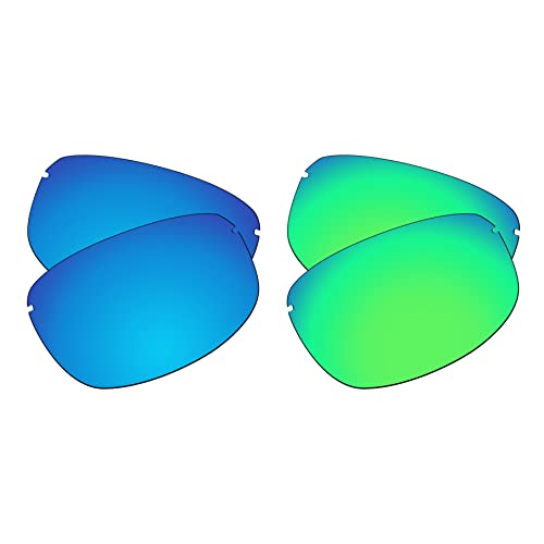 EZReplace Lenses Replacement Compatible with Maui Jim Sandy Beach MJ408 Sunglasses (Polarized Lenses) - Fits Maui Jim Sandy Beach Frame (Ice Blue+Spring Green)