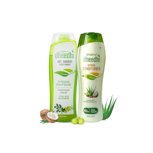 Image of Dhathri Dheedhi Dandruff Treatment Combo | Ayurvedic Hair Conditioner for Dandruff | Herbal Shampoo for Dandruff and Dry Hair | Hair Conditioner for Dry Frizzy Hair | 200ml Each
