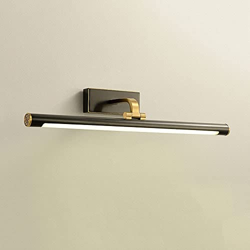 Placa de tocador LED para baño negro mate sobre espejo de maquillaje