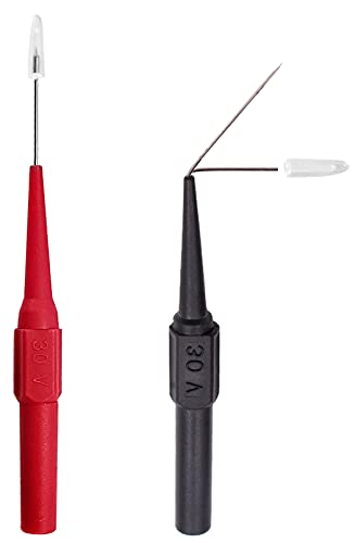 Extra-Thin Multimeter Test Leads, 0.7mm Probes, Back Probe Kit, Circuit Tester Pins for Banana Socket Plug, Non-Destructive Insulation Wire Piercing Lead