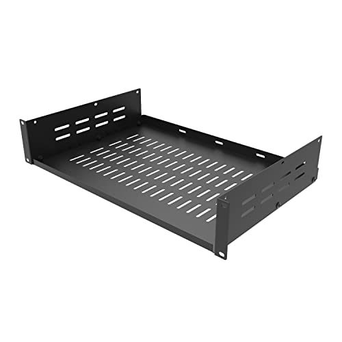 Jingchengmei 2U 19-Inch Universal Vented Rack Mount Cantilever Server Rack Shelf-12 Inch...