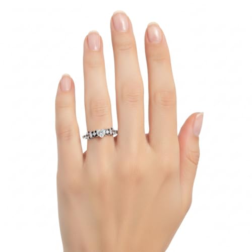 Image of Choose Your Gemstone Beautiful XO Design Diamond CZ Ring 925 Sterling Silver Heart Shape Side Stone Engagement Rings Lightweight Office Wear Everyday Gift Jewelry US Size 4 to 12