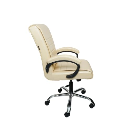 Image of activa Executive Revolving Office Chair| Ergonomic Computer Desk Chair with Cushioned Seat| Heavy Steel Base, Adjustable Height & 360 Swivel Wheel| Leatherette Office Visitor Chair (Beige, Regal)