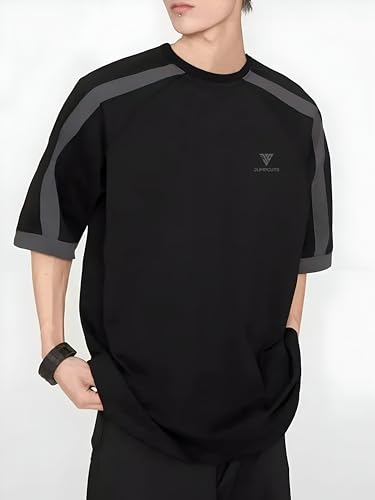 Image of Jump Cuts || Mens || Colorblock || Round Neck || 3 /4th Sleeve || Cotton Blend || T-Shirt