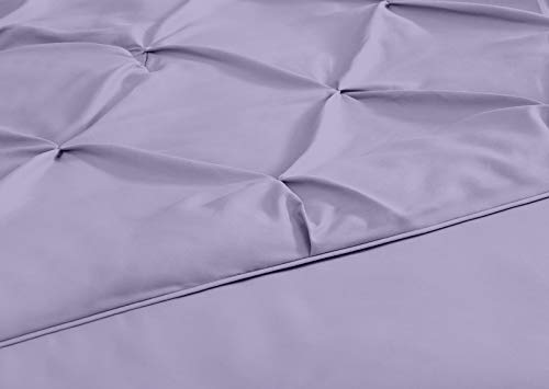 Chezmoi Collection Berlin 3-Piece Pintuck Pinch Pleat Bedding Comforter Set (Full, Lavender) #TOP6