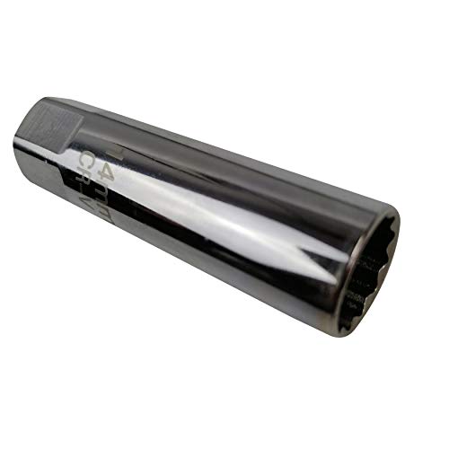 Spark Plug Socket Wrench Removal Tool Thin Wall 12 Angle 14mm 3/8 inch Drive Suitable for BMW Mini Nissan etc 12 Point 14-Millimeter Spark Plug