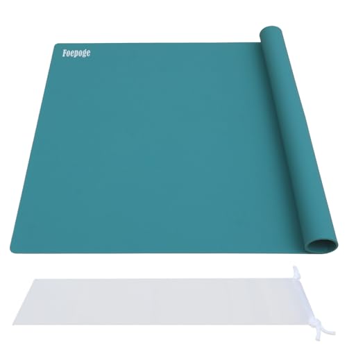 Foepoge Groß Malunterlage für Kinder: 71 x 51 cm Silikonmatte für Epoxidharz Handwerk - Bastelunterlage Groß Bastelmatte für Basteln - Abwaschbar Platzset/Silikon Unterlage für Küche (Morandigrün)
