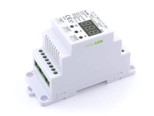 meanLED S1-DR MKII 2-Kanal DMX Dimmerpack 230V 2x1,5A, DMX Dimmer und LED-Controller für die Hutschienen, Montage und dimmbare LED-Lampen, 270W pro Kanal, Hutschienenmontage