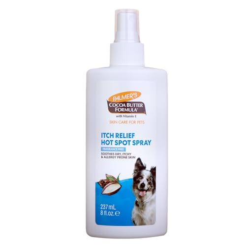 Image of Palmer's for Pets Hot Spot and Itch Relief Spray for Dogs with Cocoa Butter - Conditioning No-Rinse Skin Allergy Relief Mist with Vitamin E, Fragrance Free Formula, 8 Fl Oz