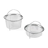 Instant Pot Official Mesh Steamer Basket Set, Stainless Steel, Dual-Purpose Steamer & Strainer, Easy-Lift Handle, Dishwasher Safe, Rust-Resistant, Essential Accessory for Healthy Cooking