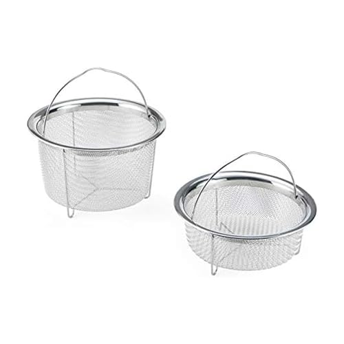 Instant Pot Official Mesh Steamer Basket Set, Stainless Steel, Dual-Purpose Steamer & Strainer, Easy-Lift Handle, Dishwasher Safe, Rust-Resistant, Essential Accessory for Healthy Cooking