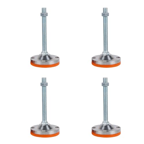 BE-TOOL 4 Pcs Adjustable Leveling Feet, Heavy Duty Furniture Leveler, Leg Levelers for Cabinet, Tables, Chairs, Sofa(D80*M16*100)