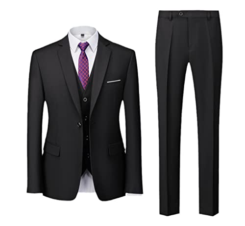 Costume homme 3 pièces XXL noir pour valoriser votre silhouette avec confort et aisance