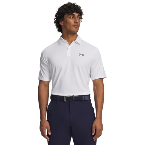 Under Armour Men's Performance 3.0 Polo, (100) White / / Pitch Gray, Large