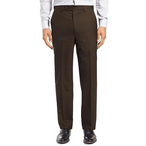 Image of Men's Cozy Hidden Expandable Waist Dress Pants | Premium Stretch Texture Weave Work to Weekend Pants