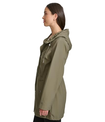 Tommy Hilfiger Women's Hooded Transitional Adjustable Waist Softshell Rain Coat3