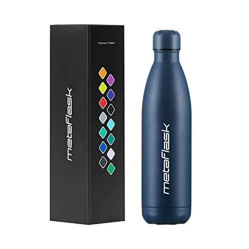 MetaFlask Water Bottle, Insulated Stainless Steel Water Bottle, Midnight Navy, 500 ml