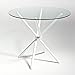 EXCLUSIVE Table de Salle à Manger Pliante en Verre Transparent 4 Places 90 cm de diamètre
