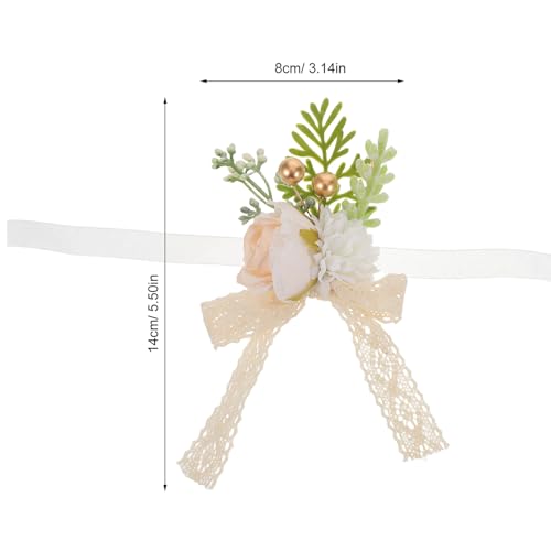 Ramillete de muñeca artificial de 4 piezas para bodas y damas de honor 2