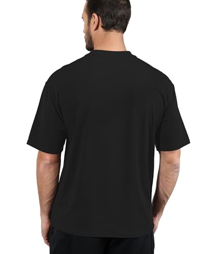 Mens Oversize Short Sleeve T-Shirts Loose Fit Solid Color Lightweight Tee Shirt Athletic Dry Fit Top3