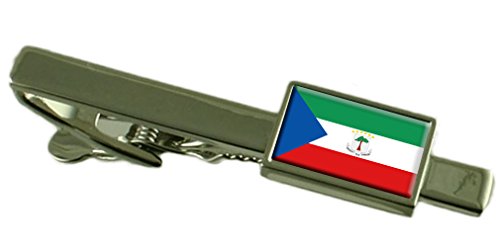 Bar con clip de corbata de Guinea Ecuatorial en bolsa de regalo elegante para hombre