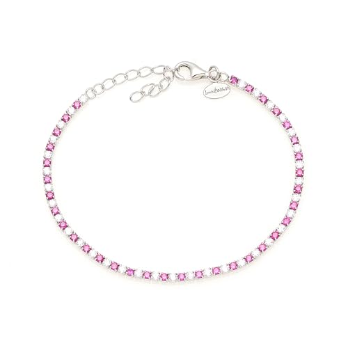 Bracelet rivière arc-en-ciel argent 925 femme avec zirconium 3mm réglable