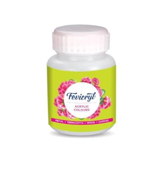 Image of Fevicry.l Acrylic White Colour, 100ml | Suitable for Wood, Glass, Canvas, Metal, Plastic | Ideal for Beginners, Artist, School Projects, DIY