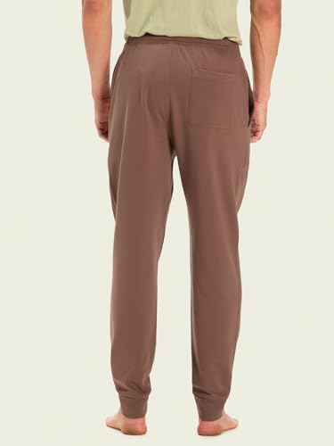 Image of DAMENSCH Men Mid Rise Regular Fit Cotton Blend Solid Moisture Wicking Antimicrobial Zipper Pocket Super Comfortable Baby Terry Lounge Joggers