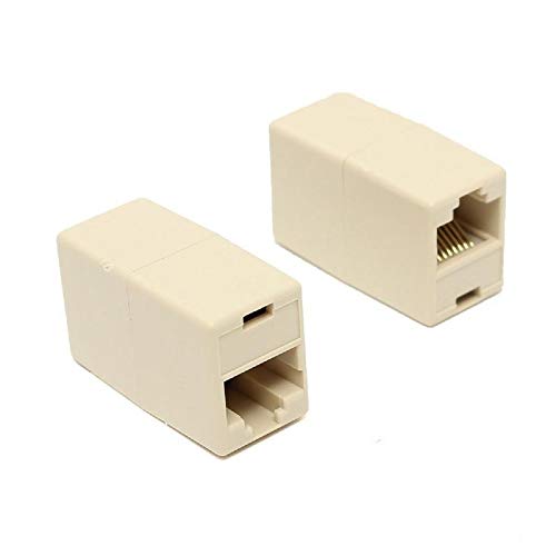 Image of FEDUS 2 PCS RJ45 Cat5e Straight Network Cable Ethernet LAN Coupler Joiner Female to Female Connector