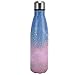 WESE Botella De Agua con Aislamiento, Termo Antiherrumbre Sin Olor Botella De Agua Fácil De Limpiar Portátil para Actividades Al Aire Libre para Acampar para Automóviles para(Cielo Estrellado Rosa)