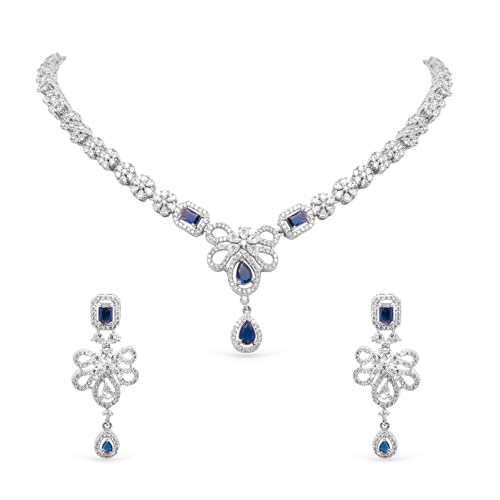 Image of Rubans AD Zircon Traditional Statement Necklace Set for Women