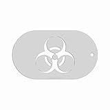 Stencil- Biohazard Symbol, 1.6x1.5 Inch Image on 3.5x2 Border, Size 1