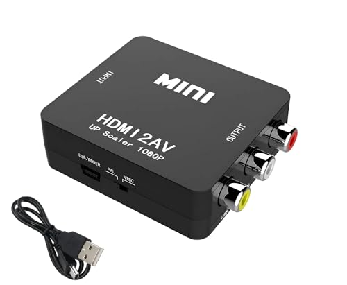 Image of HDMI to RCA AV Adapter, HDMI to RCA AV Converter (Black)