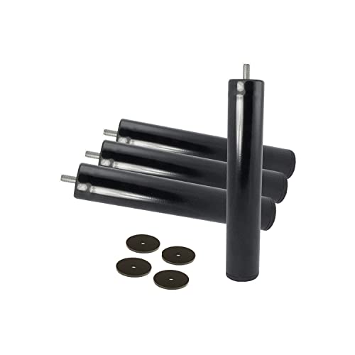 Set di 4 Gambe Cilindriche con Tappo Antiscivolo per M-10 - Ideale per Reti o Basi Imbottite - Altezza 25 cm - Cuens