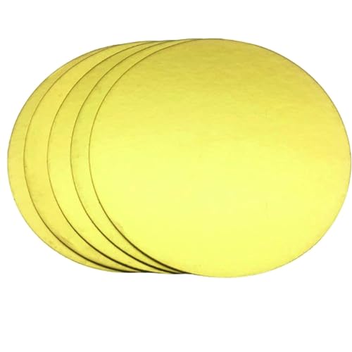 Image of Adaamya� Cake Board /Cake Base /Cake Mold /Cake Tray for Restaurants, Bakery, Home - Round Gold Color (10, 8 inch)