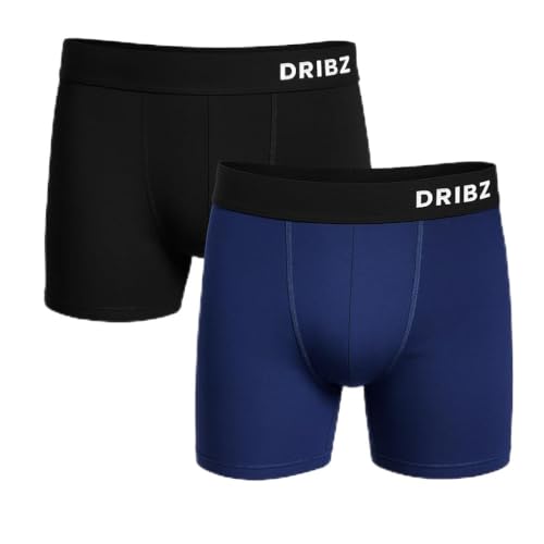 Men's Moisture-blocking Boxer Briefs, Navy and Black, 2-Pack